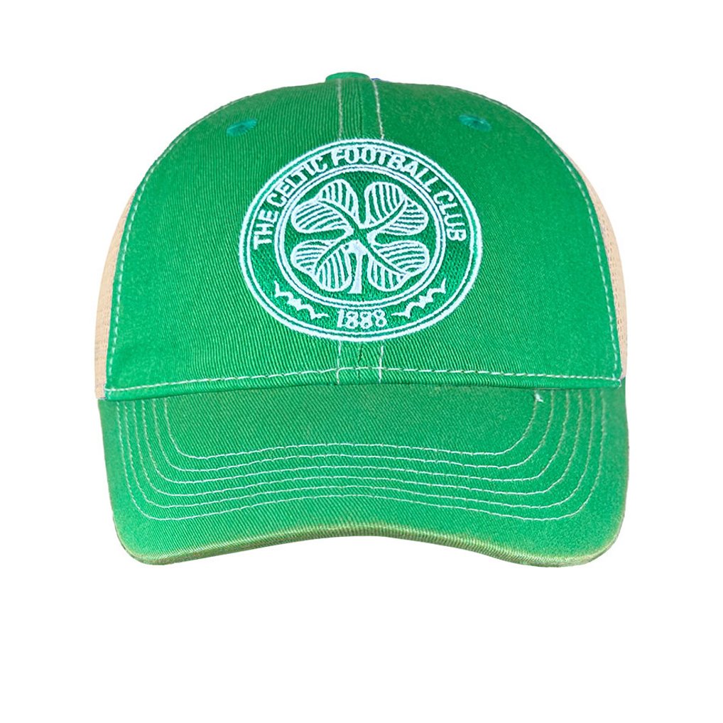  Celtic 1863FC Tea Washed Vintage Trucker Adjustable Hat - Green